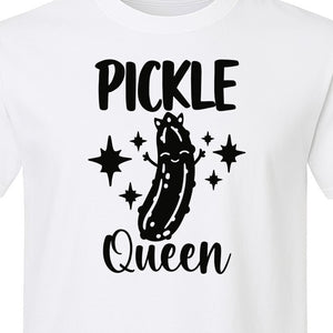 Pickle Queen T-Shirt, Funny Crowned Dill Graphic with Sparkling Stars for Food Lovers