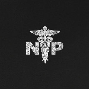 Nurse Practitioner T-Shirt, Distressed NP Caduceus Left Chest Design for Medical Professionals
