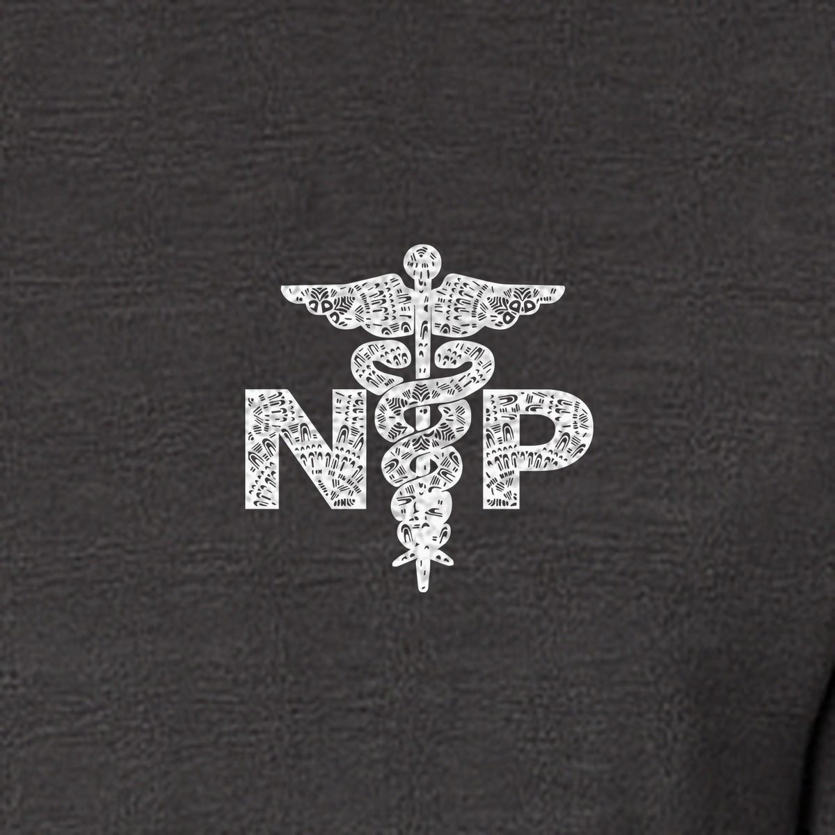 Nurse Practitioner T-Shirt, Distressed NP Caduceus Left Chest Design for Medical Professionals