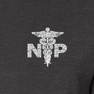 Nurse Practitioner T-Shirt, Distressed NP Caduceus Left Chest Design for Medical Professionals
