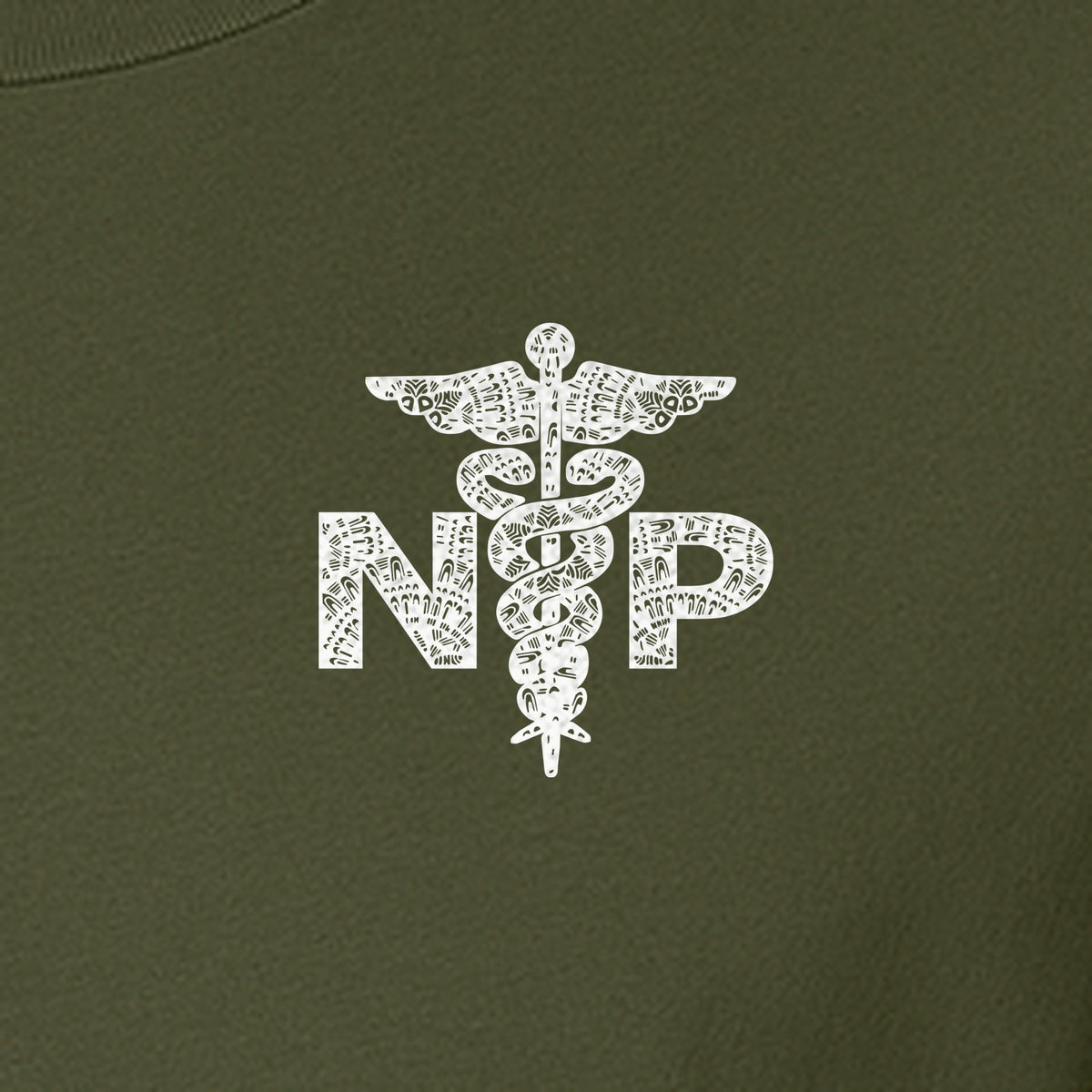 Nurse Practitioner T-Shirt, Distressed NP Caduceus Left Chest Design for Medical Professionals