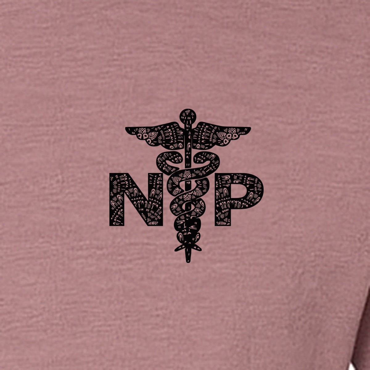 Nurse Practitioner T-Shirt, Distressed NP Caduceus Left Chest Design for Medical Professionals