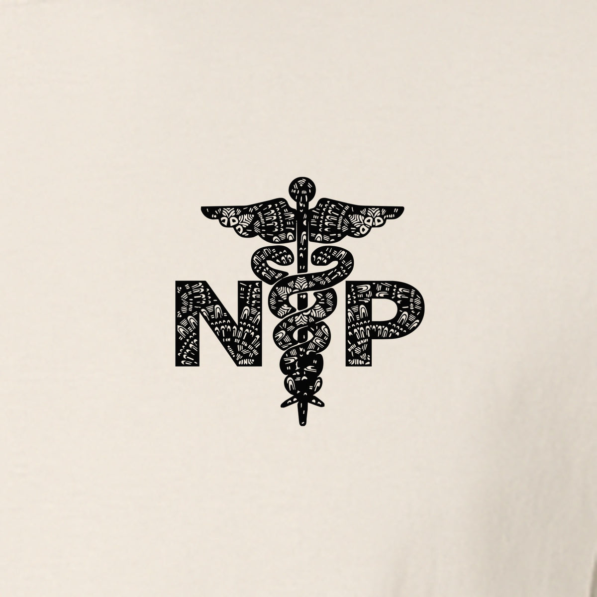 Nurse Practitioner T-Shirt, Distressed NP Caduceus Left Chest Design for Medical Professionals