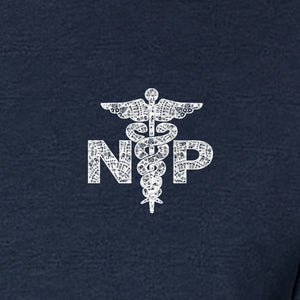 Nurse Practitioner T-Shirt, Distressed NP Caduceus Left Chest Design for Medical Professionals