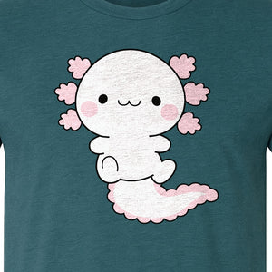 Axolotl T-Shirt, Cute Cartoon Amphibian Graphic for Animal Lovers and Kawaii Fans