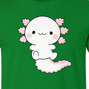 Axolotl T-Shirt, Cute Cartoon Amphibian Graphic for Animal Lovers and Kawaii Fans