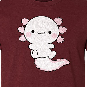 Axolotl T-Shirt, Cute Cartoon Amphibian Graphic for Animal Lovers and Kawaii Fans