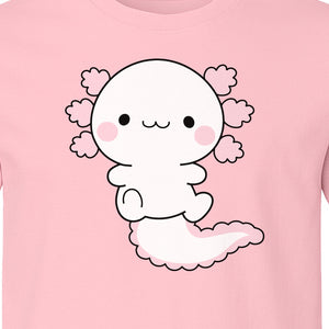 Axolotl T-Shirt, Cute Cartoon Amphibian Graphic for Animal Lovers and Kawaii Fans