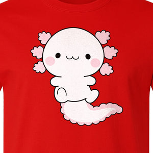 Axolotl T-Shirt, Cute Cartoon Amphibian Graphic for Animal Lovers and Kawaii Fans