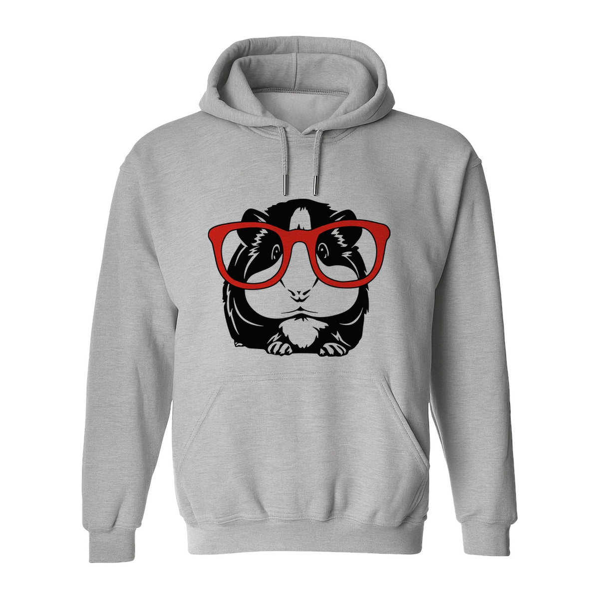 Guinea Pig Hoodie with Glasses, Funny Fluffy Animal Pullover for Pet Owners and Adult Birthdays