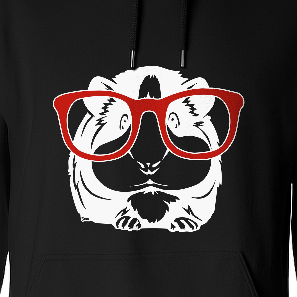 Guinea Pig Hoodie with Glasses, Funny Fluffy Animal Pullover for Pet Owners and Adult Birthdays