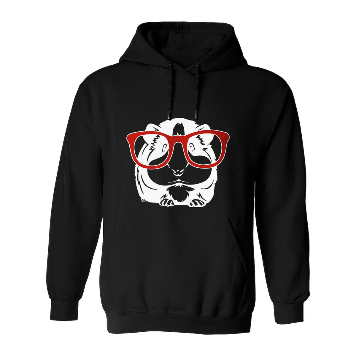 Guinea Pig Hoodie with Glasses, Funny Fluffy Animal Pullover for Pet Owners and Adult Birthdays