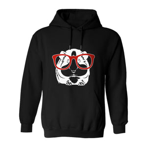 Guinea Pig Hoodie with Glasses, Funny Fluffy Animal Pullover for Pet Owners and Adult Birthdays