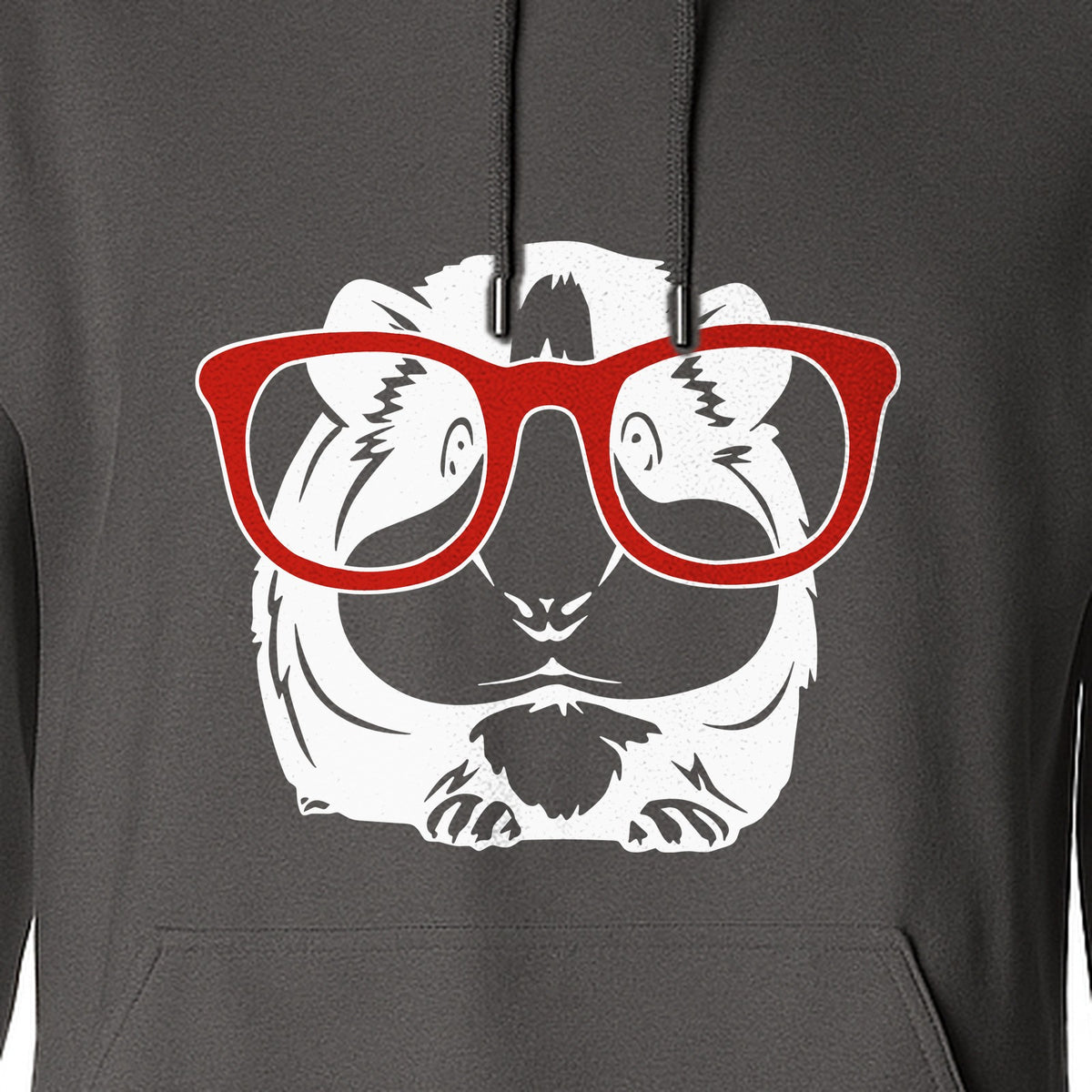 Guinea Pig Hoodie with Glasses, Funny Fluffy Animal Pullover for Pet Owners and Adult Birthdays