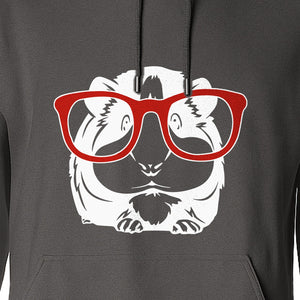 Guinea Pig Hoodie with Glasses, Funny Fluffy Animal Pullover for Pet Owners and Adult Birthdays