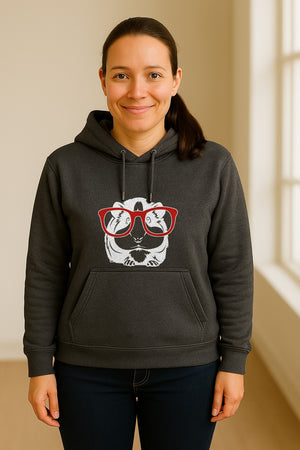Guinea Pig Hoodie with Glasses, Funny Fluffy Animal Pullover for Pet Owners and Adult Birthdays