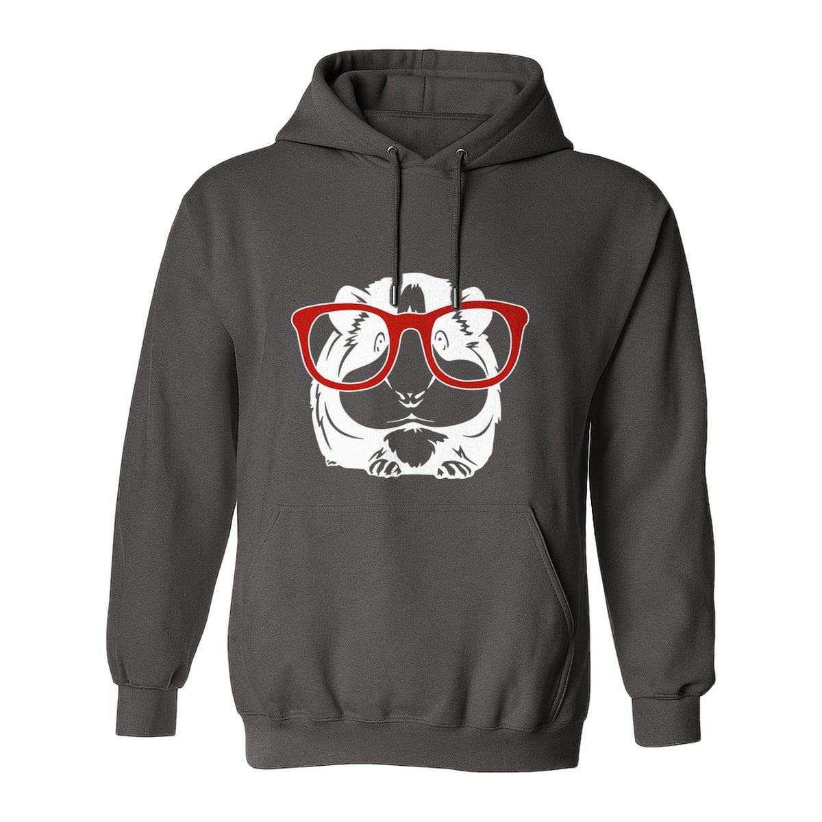 Guinea Pig Hoodie with Glasses, Funny Fluffy Animal Pullover for Pet Owners and Adult Birthdays