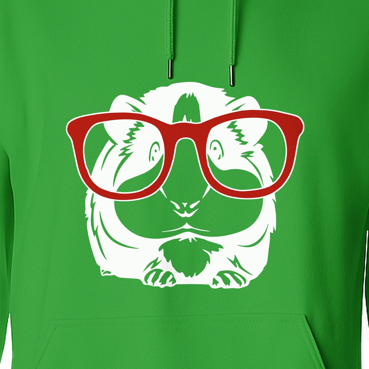 Guinea Pig Hoodie with Glasses, Funny Fluffy Animal Pullover for Pet Owners and Adult Birthdays