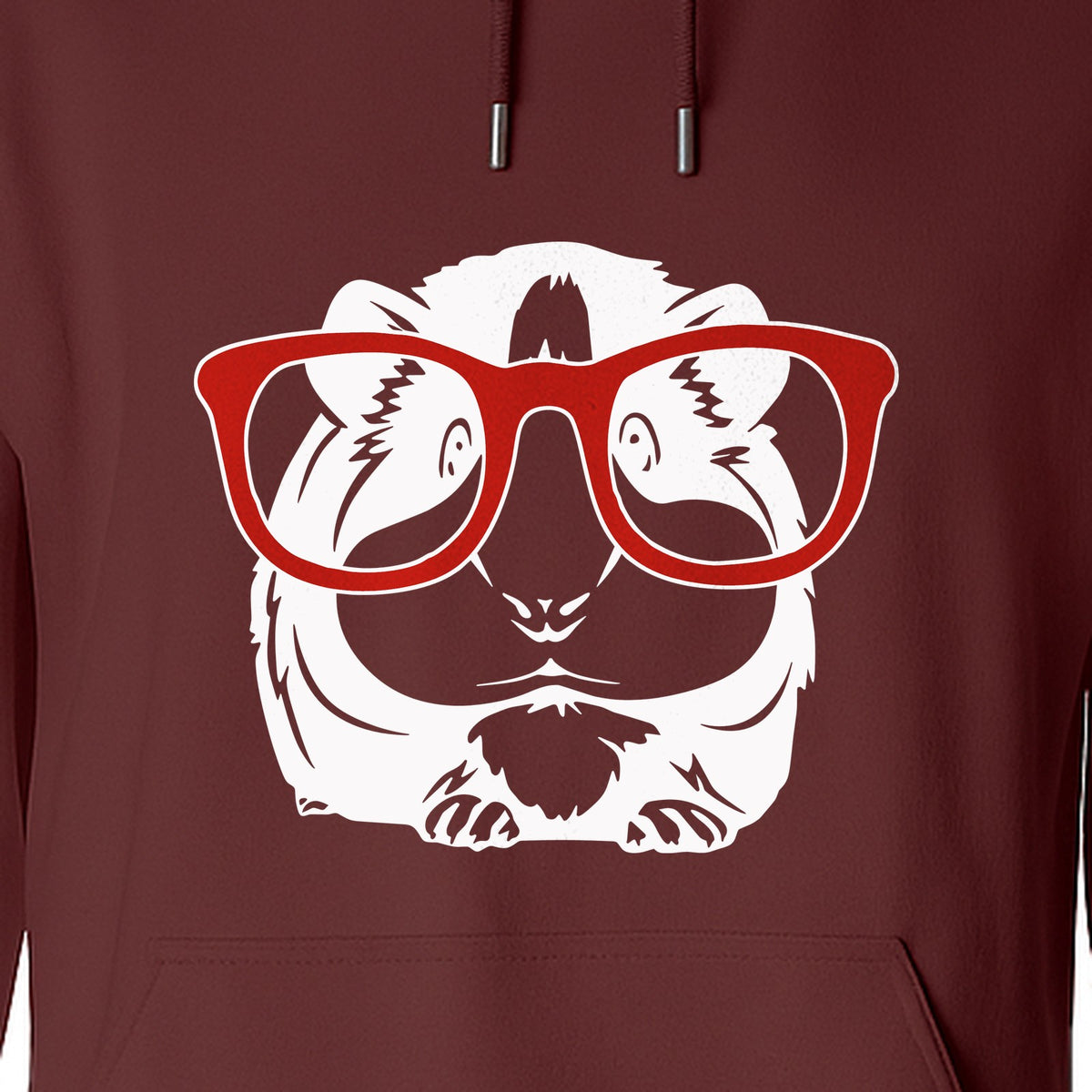Guinea Pig Hoodie with Glasses, Funny Fluffy Animal Pullover for Pet Owners and Adult Birthdays