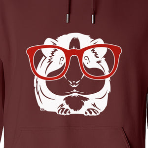 Guinea Pig Hoodie with Glasses, Funny Fluffy Animal Pullover for Pet Owners and Adult Birthdays