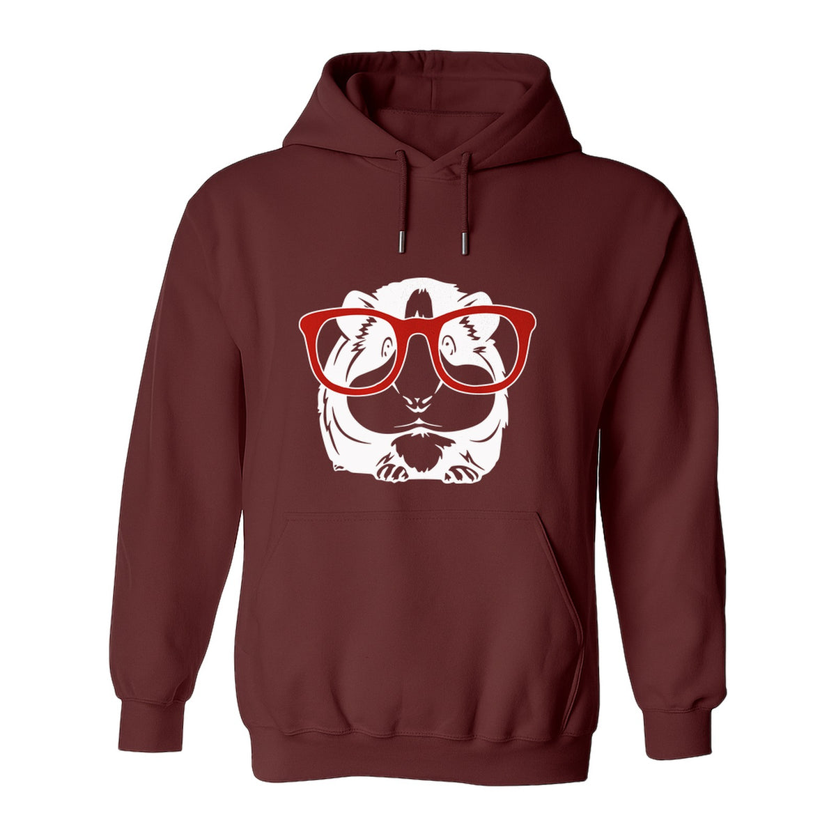 Guinea Pig Hoodie with Glasses, Funny Fluffy Animal Pullover for Pet Owners and Adult Birthdays