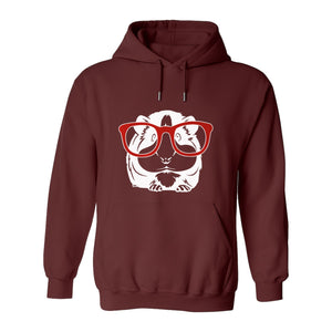 Guinea Pig Hoodie with Glasses, Funny Fluffy Animal Pullover for Pet Owners and Adult Birthdays