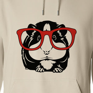 Guinea Pig Hoodie with Glasses, Funny Fluffy Animal Pullover for Pet Owners and Adult Birthdays