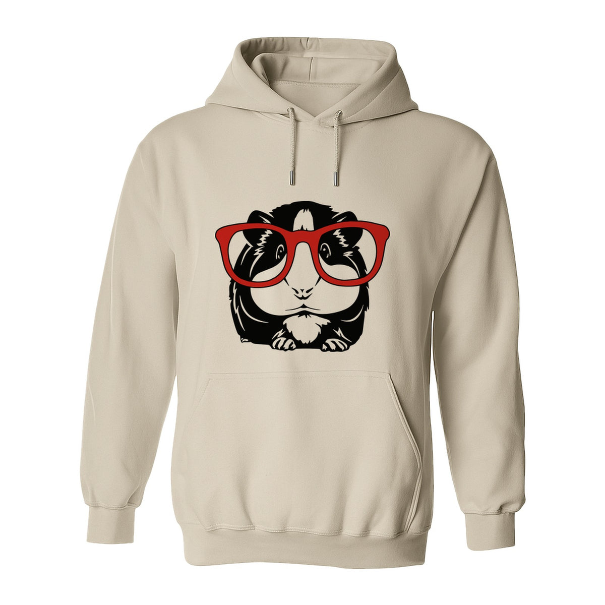 Guinea Pig Hoodie with Glasses, Funny Fluffy Animal Pullover for Pet Owners and Adult Birthdays