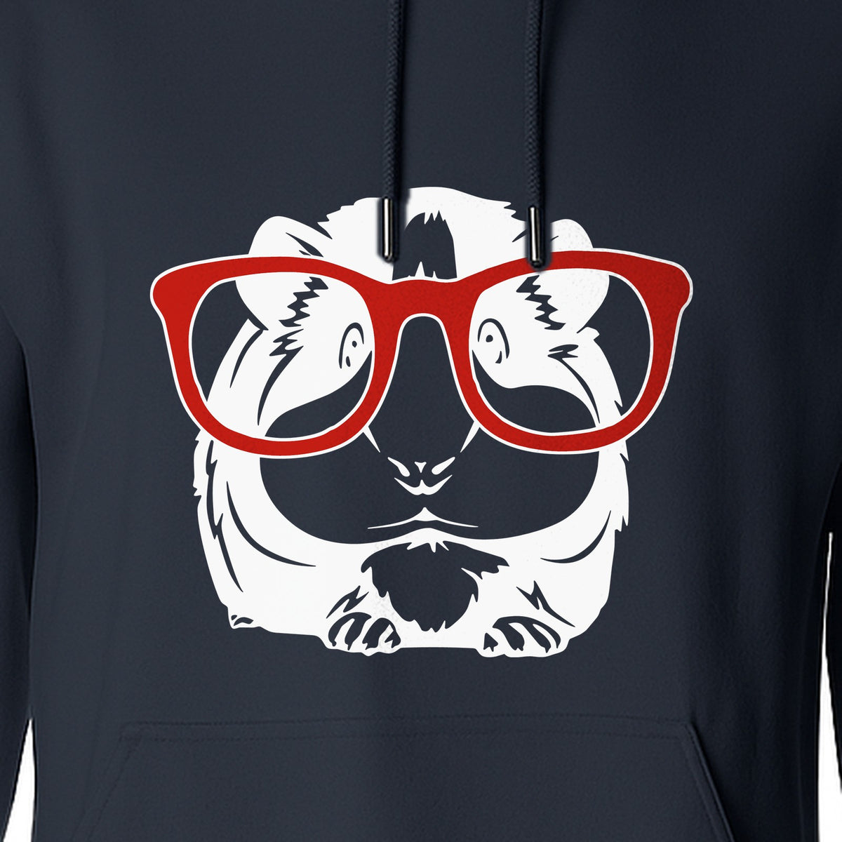 Guinea Pig Hoodie with Glasses, Funny Fluffy Animal Pullover for Pet Owners and Adult Birthdays