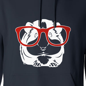 Guinea Pig Hoodie with Glasses, Funny Fluffy Animal Pullover for Pet Owners and Adult Birthdays