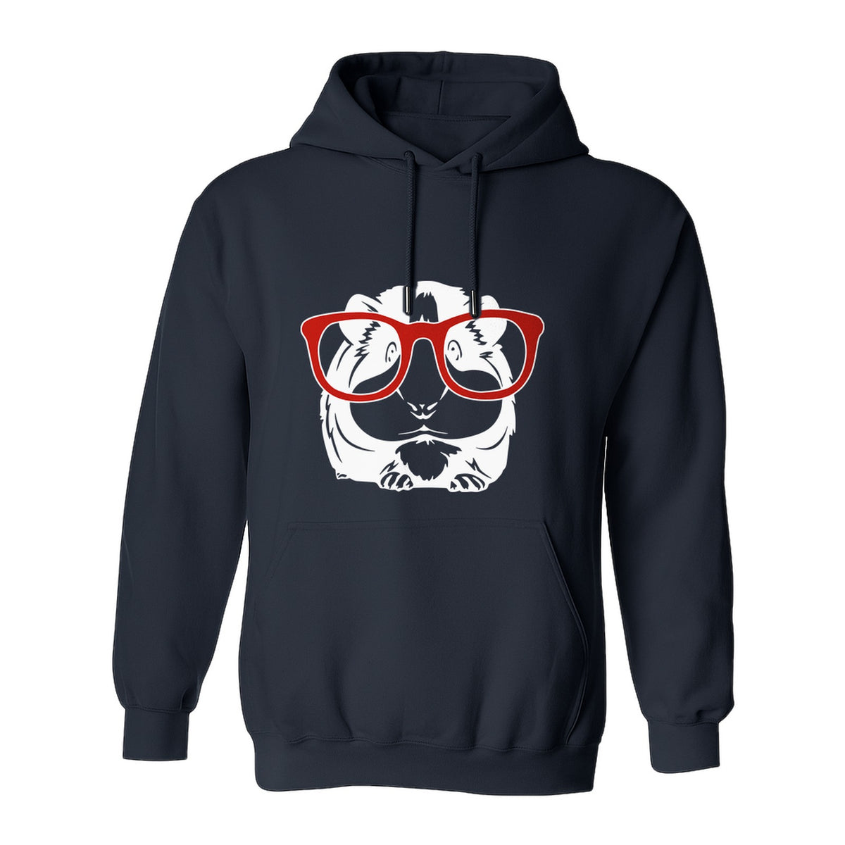 Guinea Pig Hoodie with Glasses, Funny Fluffy Animal Pullover for Pet Owners and Adult Birthdays
