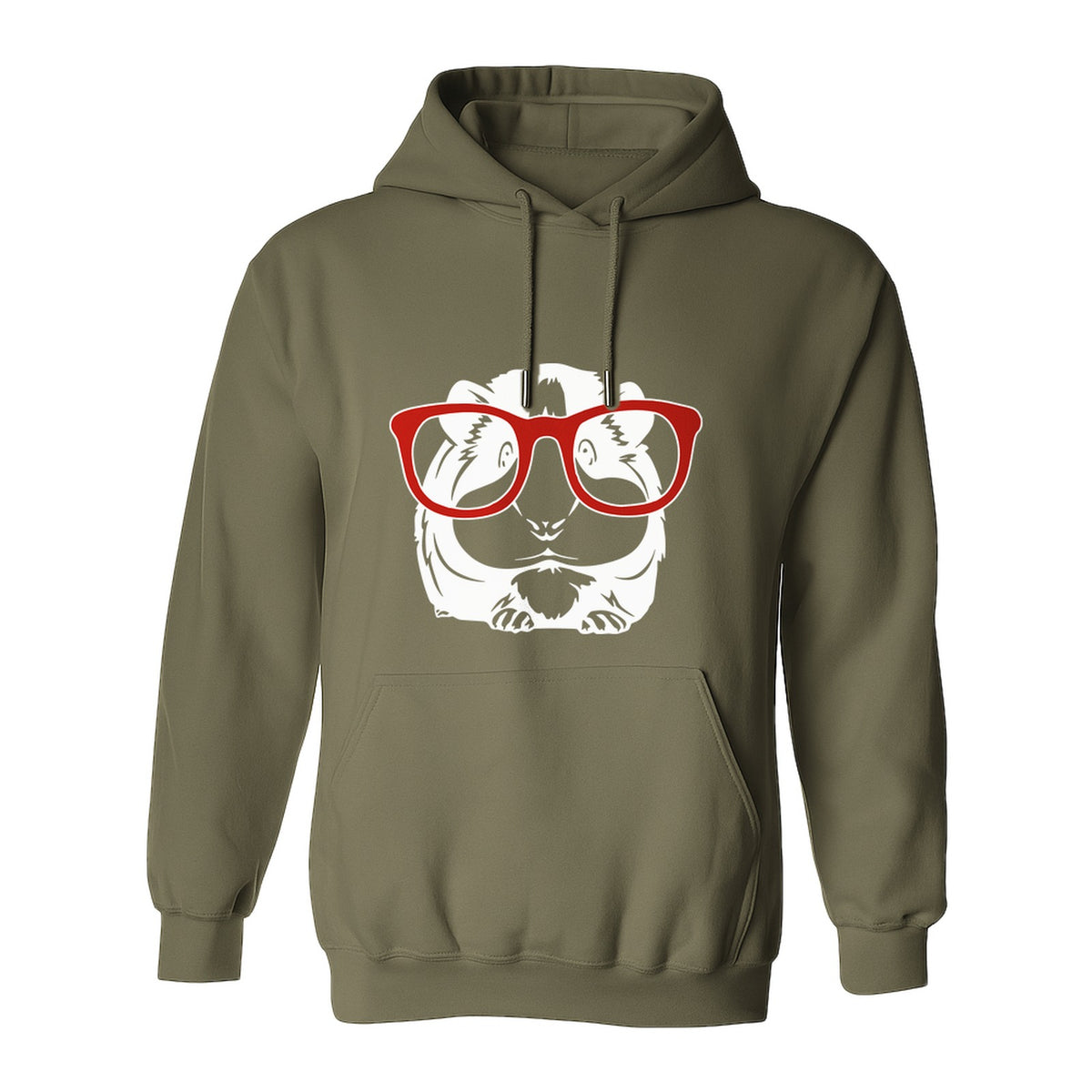 Guinea Pig Hoodie with Glasses, Funny Fluffy Animal Pullover for Pet Owners and Adult Birthdays