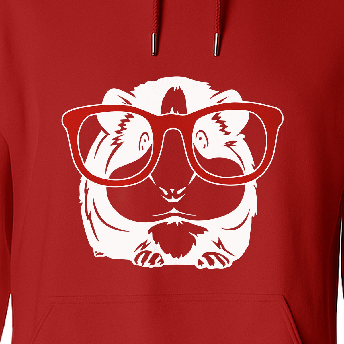 Guinea Pig Hoodie with Glasses, Funny Fluffy Animal Pullover for Pet Owners and Adult Birthdays