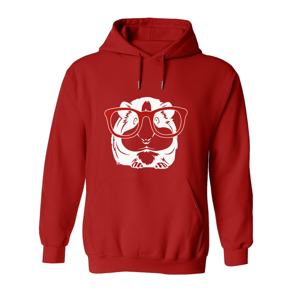 Guinea Pig Hoodie with Glasses, Funny Fluffy Animal Pullover for Pet Owners and Adult Birthdays