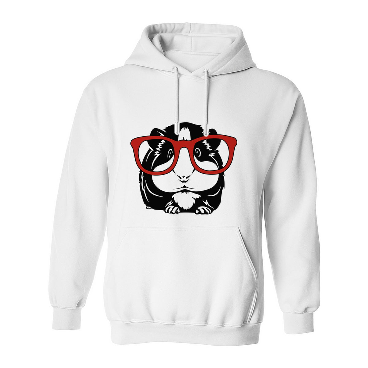 Guinea Pig Hoodie with Glasses, Funny Fluffy Animal Pullover for Pet Owners and Adult Birthdays