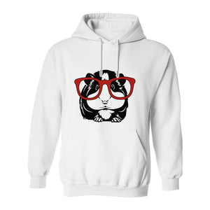 Guinea Pig Hoodie with Glasses, Funny Fluffy Animal Pullover for Pet Owners and Adult Birthdays