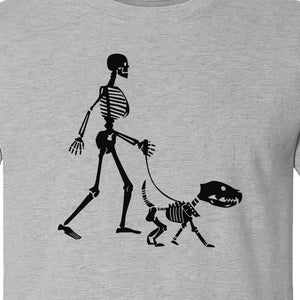 Skeleton Dog T-Shirt, Walker with Canine Bones Halloween Graphic for Pet Owners