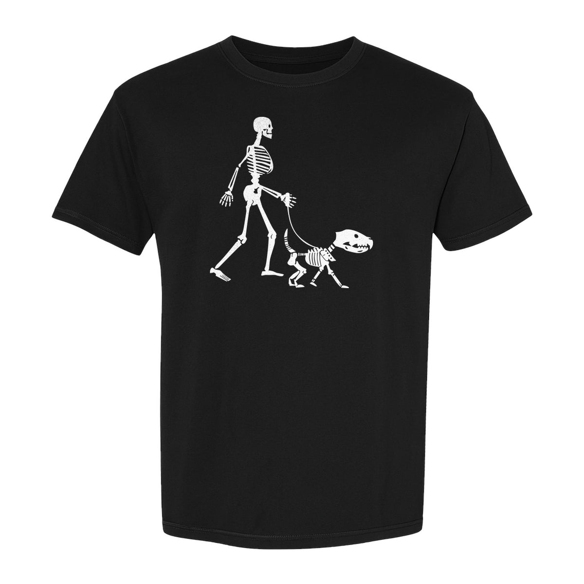 Skeleton Dog T-Shirt, Walker with Canine Bones Halloween Graphic for Pet Owners