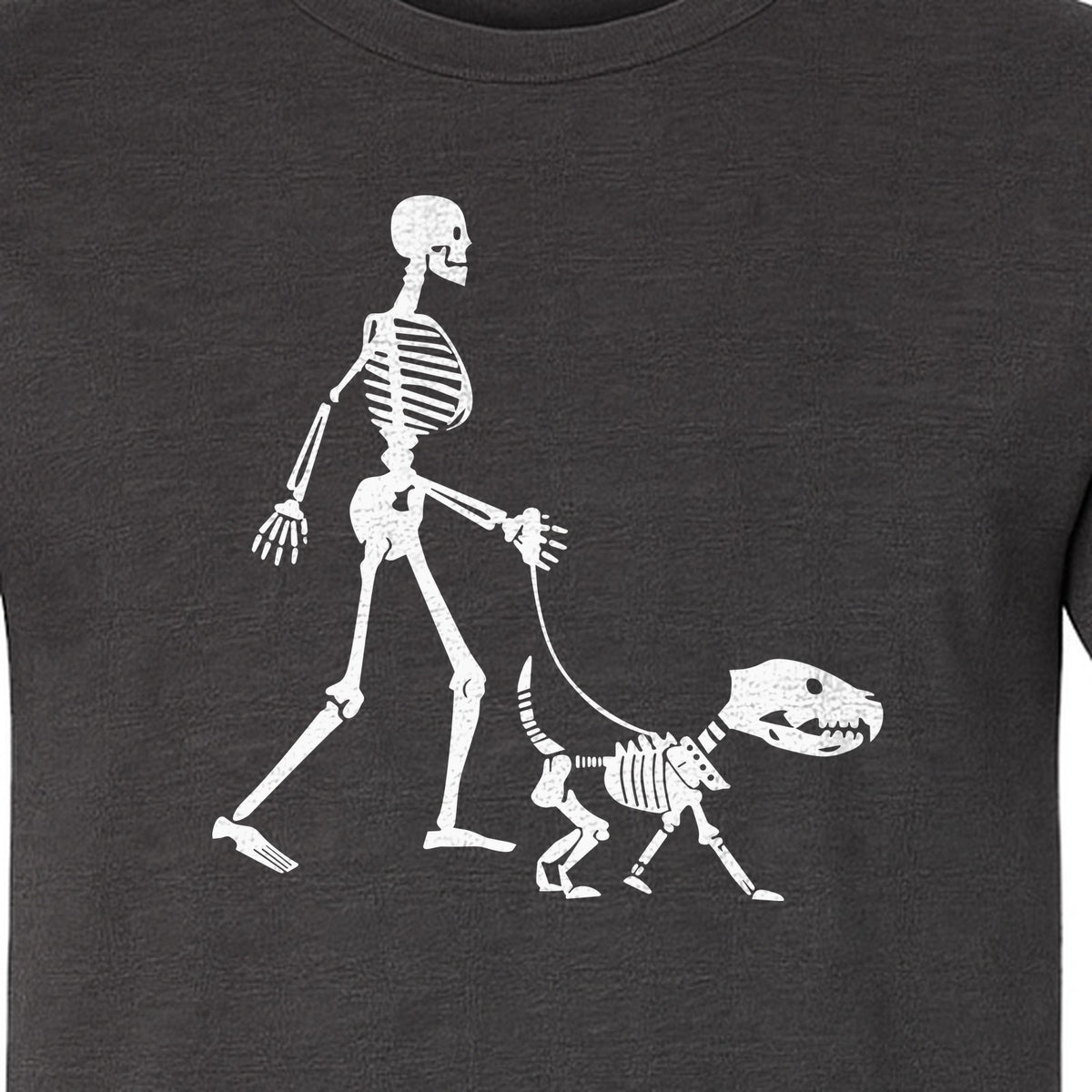 Skeleton Dog T-Shirt, Walker with Canine Bones Halloween Graphic for Pet Owners