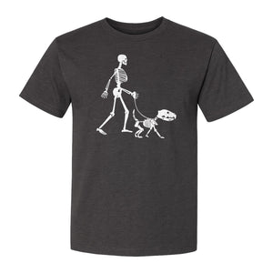 Skeleton Dog T-Shirt, Walker with Canine Bones Halloween Graphic for Pet Owners
