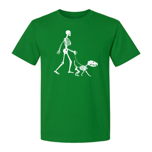 Skeleton Dog T-Shirt, Walker with Canine Bones Halloween Graphic for Pet Owners