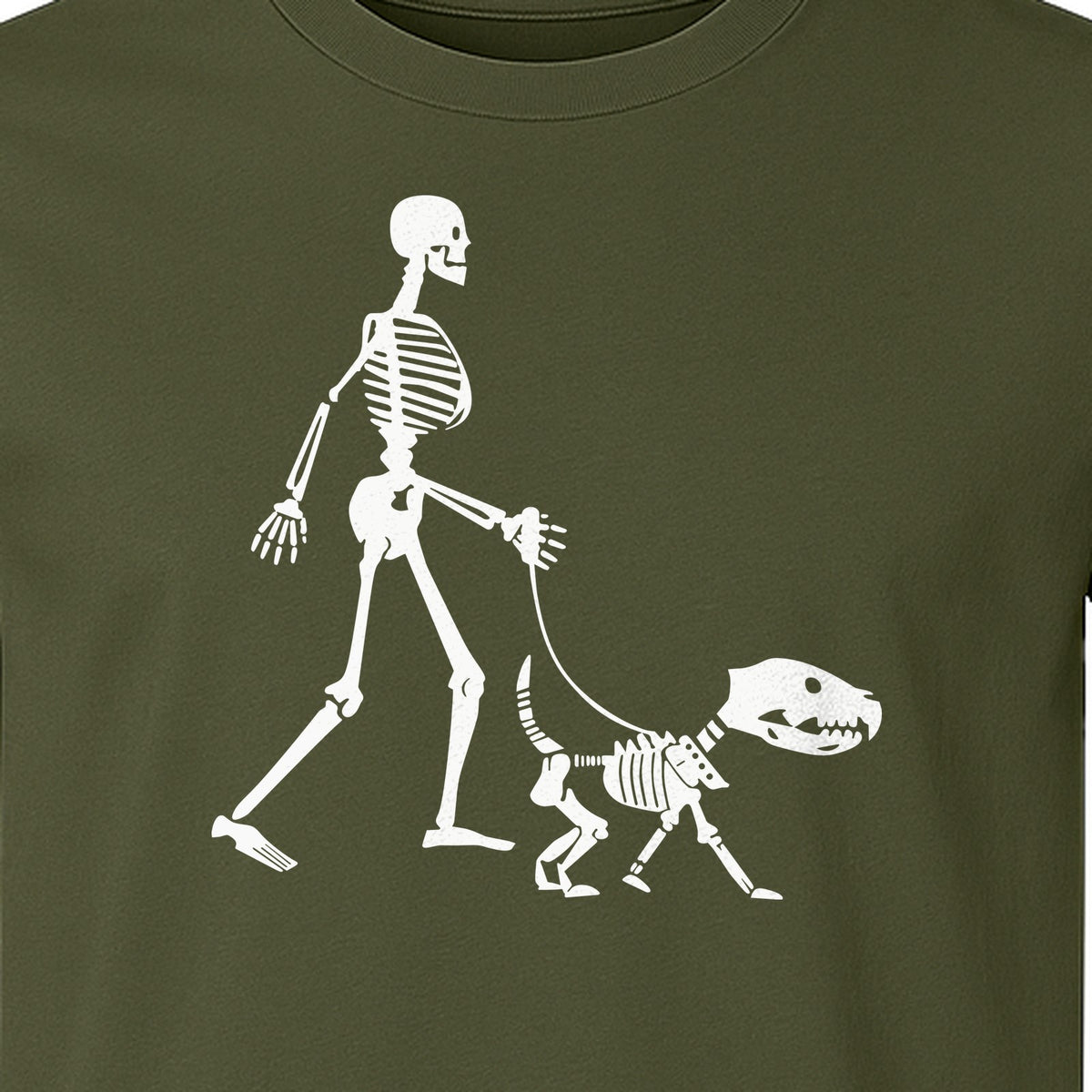 Skeleton Dog T-Shirt, Walker with Canine Bones Halloween Graphic for Pet Owners
