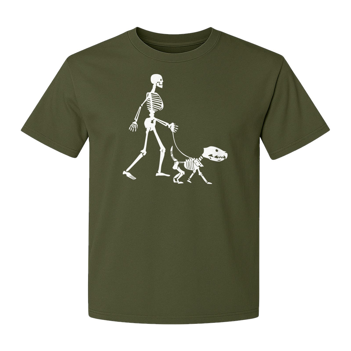 Skeleton Dog T-Shirt, Walker with Canine Bones Halloween Graphic for Pet Owners