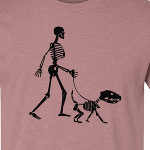 Skeleton Dog T-Shirt, Walker with Canine Bones Halloween Graphic for Pet Owners
