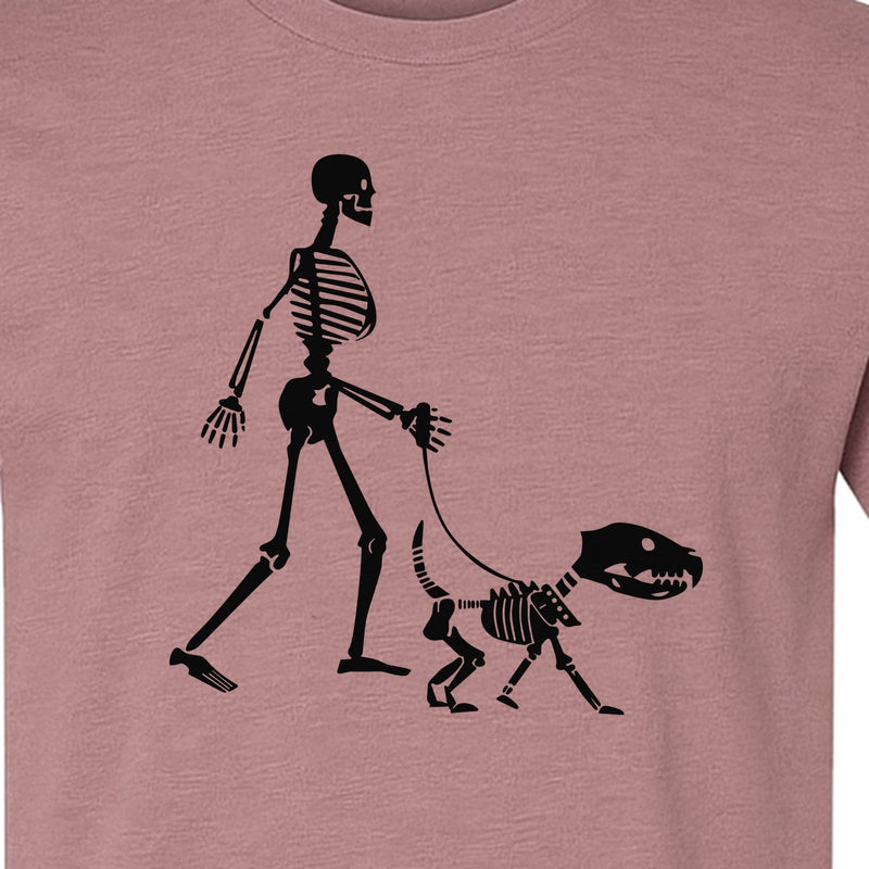 Skeleton Dog T-Shirt, Walker with Canine Bones Halloween Graphic for Pet Owners
