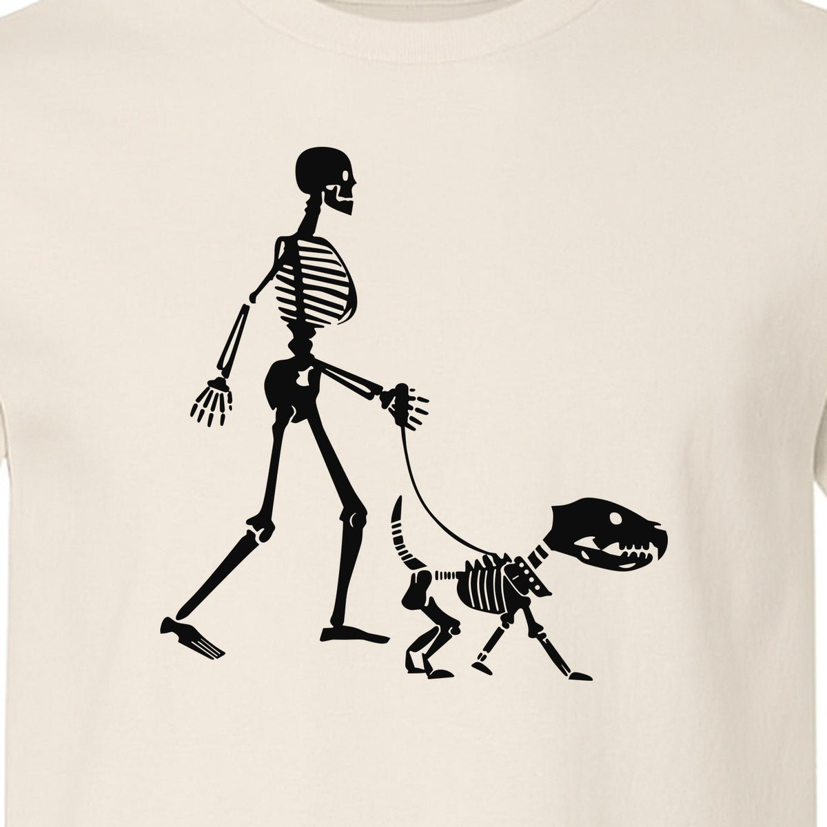 Skeleton Dog T-Shirt, Walker with Canine Bones Halloween Graphic for Pet Owners
