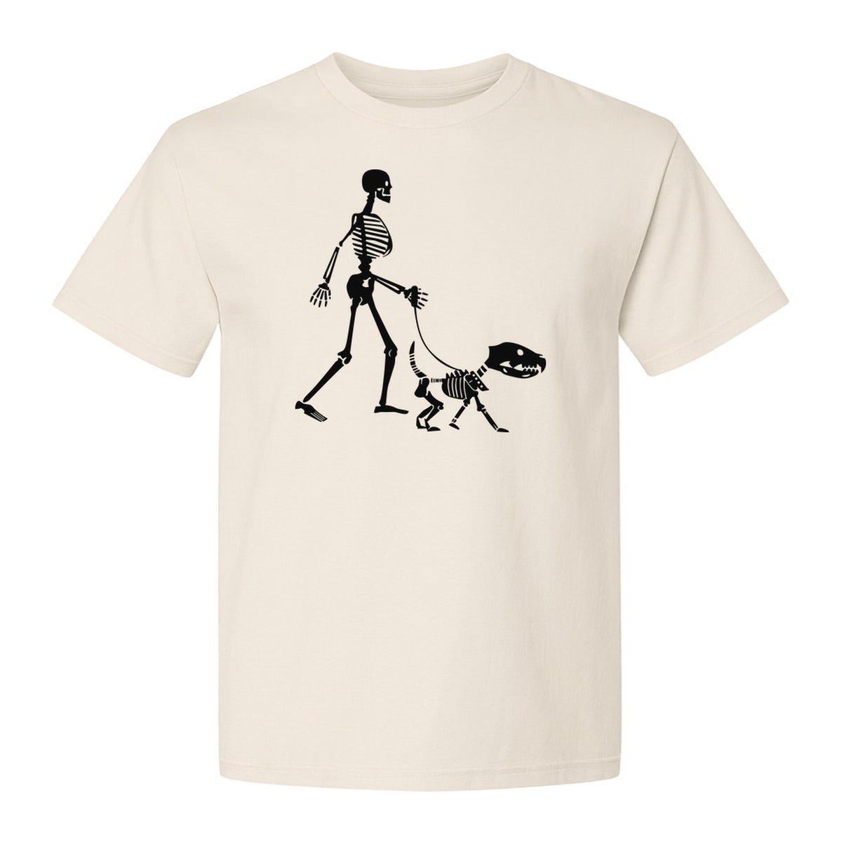 Skeleton Dog T-Shirt, Walker with Canine Bones Halloween Graphic for Pet Owners