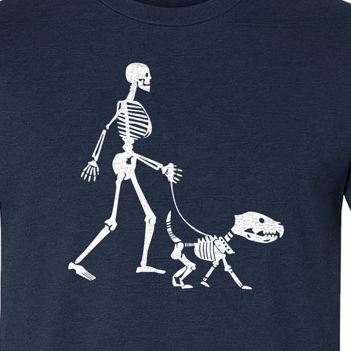 Skeleton Dog T-Shirt, Walker with Canine Bones Halloween Graphic for Pet Owners