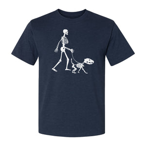 Skeleton Dog T-Shirt, Walker with Canine Bones Halloween Graphic for Pet Owners