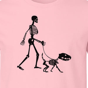 Skeleton Dog T-Shirt, Walker with Canine Bones Halloween Graphic for Pet Owners